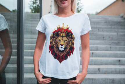 Camiseta león con corona y colores de España