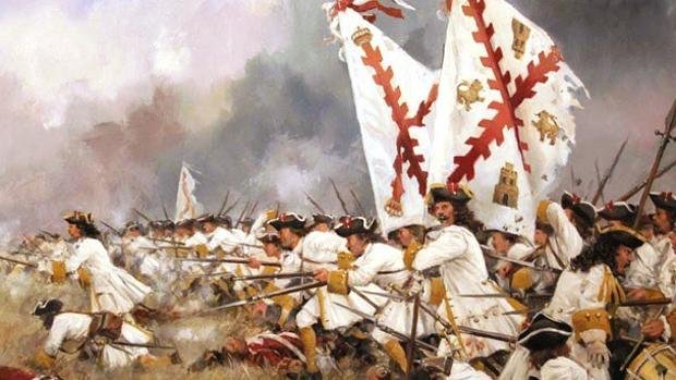 Virreinatos españoles en América con la bandera de la Cruz de Borgoña